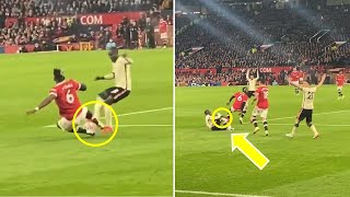 Paul Pogba TWO-FOOTED red card challenge on Naby Keita (Broken leg?) and FURIOUS fan reaction