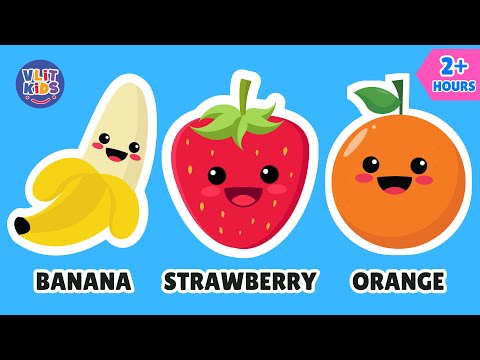 2 Hours Fruit, Vegetables & Colors for Toddlers | Learn English Vocabulary | First Words for Kids