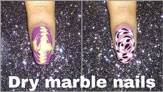 swirl dry marble nails  | Needle nail art | Nail art tutorials by Sherry
