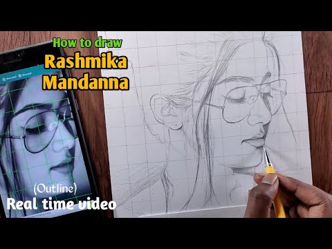 How to draw Rashmika Mandanna step by step | drawing of Rashmika mandanna  step by step - YouTube