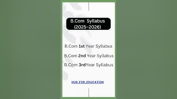 ✅ B.Com 1st, 2nd, 3rd Year Syllabus 2025–26 📚 | Must Watch for All B.Com Students!