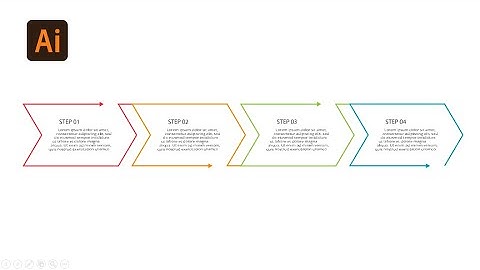 Line Infographic in 4 Steps in Illustrator / Free slides Adobe Illustrator, Photoshop and PowerPoint