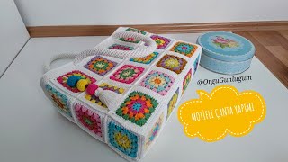 MOTİFLİ ÇANTA YAPIMI 🌸 Keçe astarlı çanta ✨ Crochet bag 🌸 Handmade bag