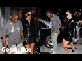 Kylie Jenner shows her curves in a black PVC Dress on date night with Travis Scott