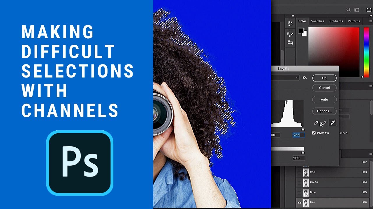 Using Channels to Make Very Difficult Selections Like Hair in Photoshop