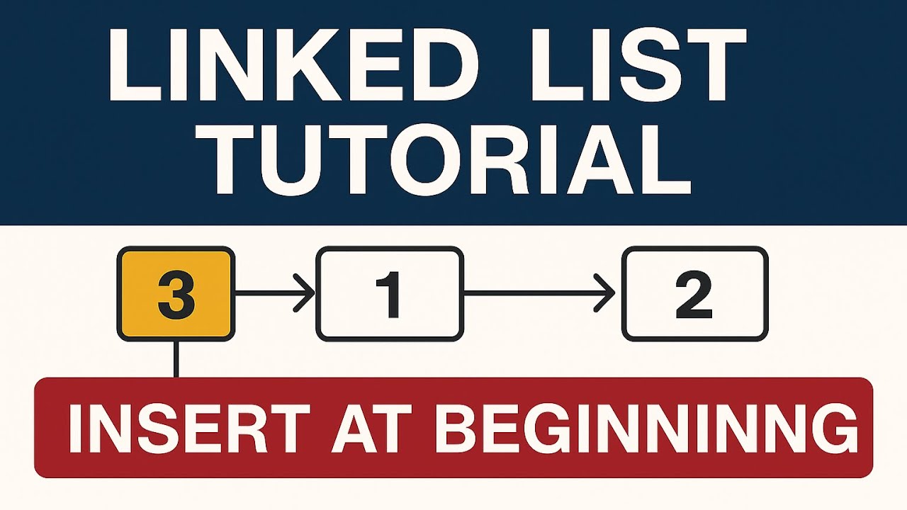 Insert node at the beginning of linked list - YouTube
