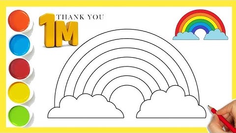 How to Draw a Rainbow and Clouds Easy With Colouring || Rainbow Drawing penting step by step drawing