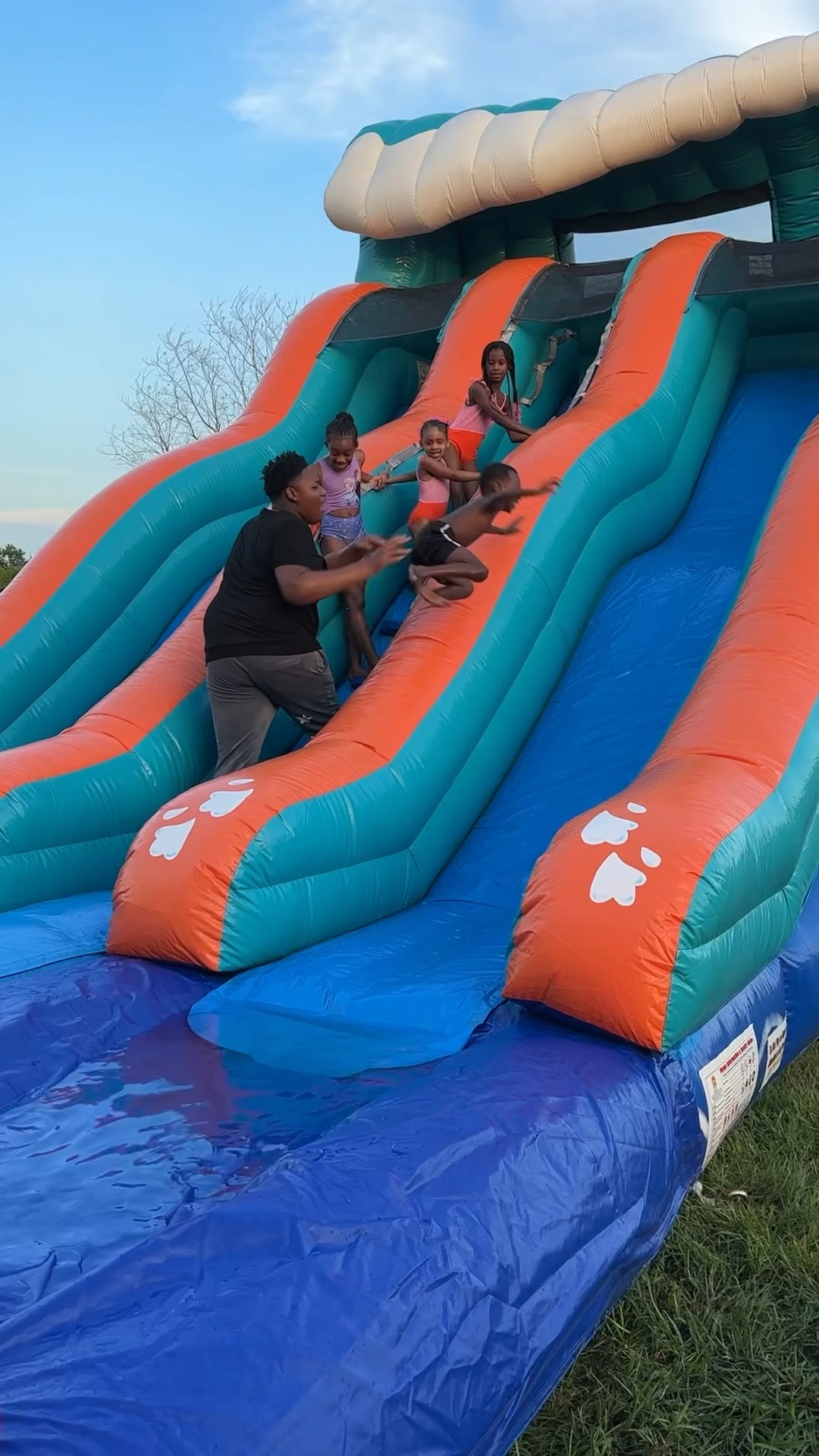 Big boy skips kids on waterslide #shorts