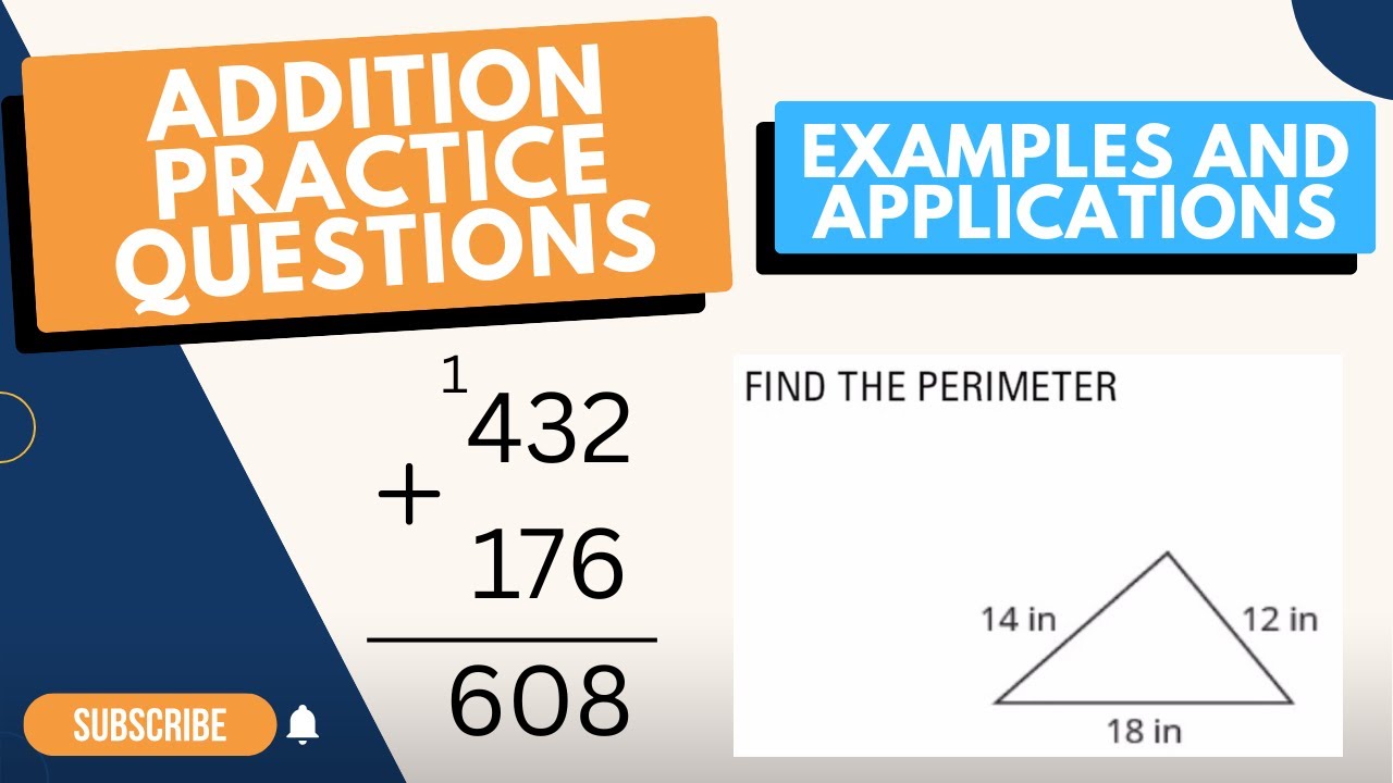 Adding Whole Numbers Practice | Multi-Digit Addition, Carrying, Word Problems & Perimeter Problems
