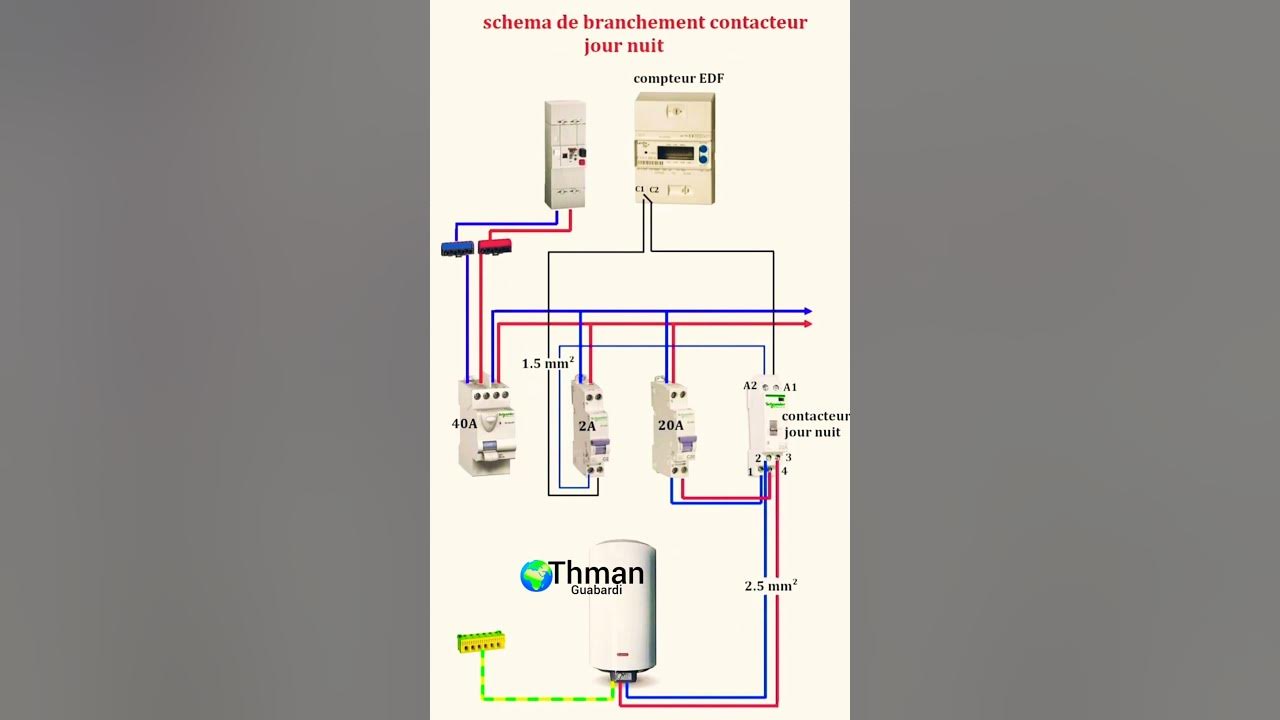 Schéma de branchement contacteur jour nuit
