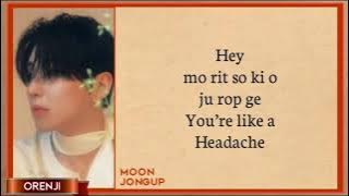 MOON JONGUP(문종업) 'Headache' ft. Yunhway(윤화) EASY LYRICS