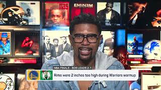 Jalen Rose reacts to the rims being 2 inches too high during pregame of Game 3 | Jalen & Jacoby