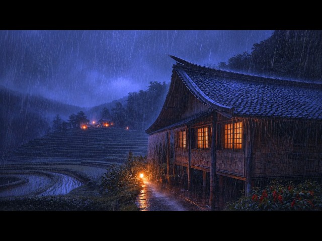 Heavy Rain & Strong Wind Sounds for Deep Sleep Tonight 🌧️ Fall Asleep Fast | Cozy Rain Ambience 4K