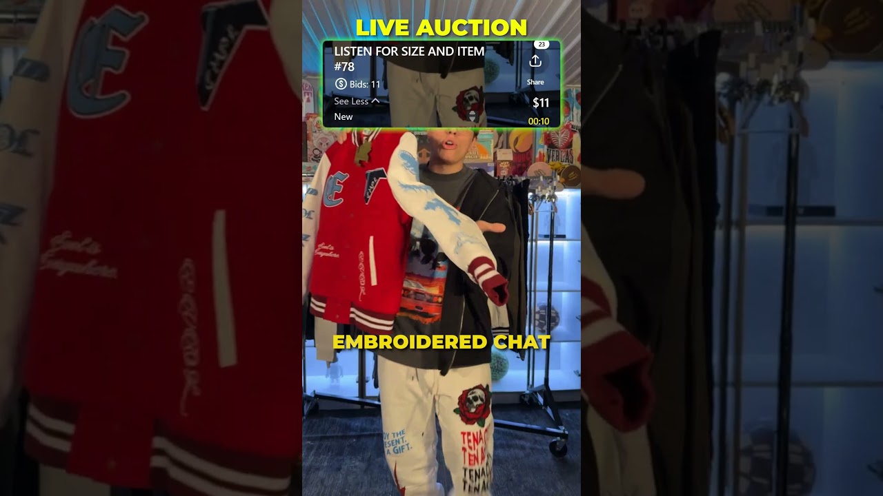 Live Auction "Evil Vice : Future Letterman Jacket" #whatnot #reselling #liveauction #evilvice