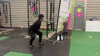 Split Stance KB hang power clean