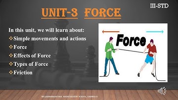 3RD STD SCIENCE UNIT-3 | FORCE |  SLN MATRICULATION SCHOOL