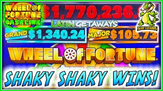SHAKY SHAKY!!! ACTION PACKED WINNING! Wheel of Fortune Cash Link Latin Getaways Slot
