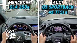 AUDI Q3 SPORTBACK 45 TFSI e vs MERCEDES GLA 250e POV TEST DRIVE COMPARISON