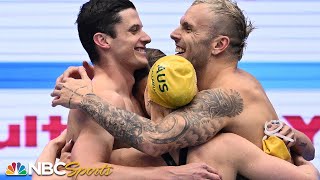 Another WORLD RECORD for Australia in mixed relay for 13th gold of the Worlds; USA is silver