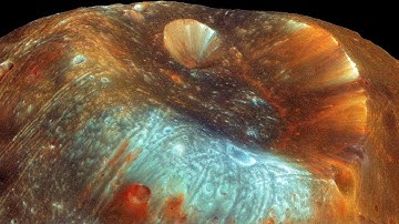 PHOBOS Mars Moon Amazing footage in 4K. Phobos Eclipse The Sun.