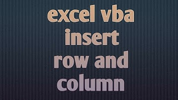 excel vba insert row and column