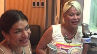 Claribel Medina y Nazarena Velez con Rony Vargas