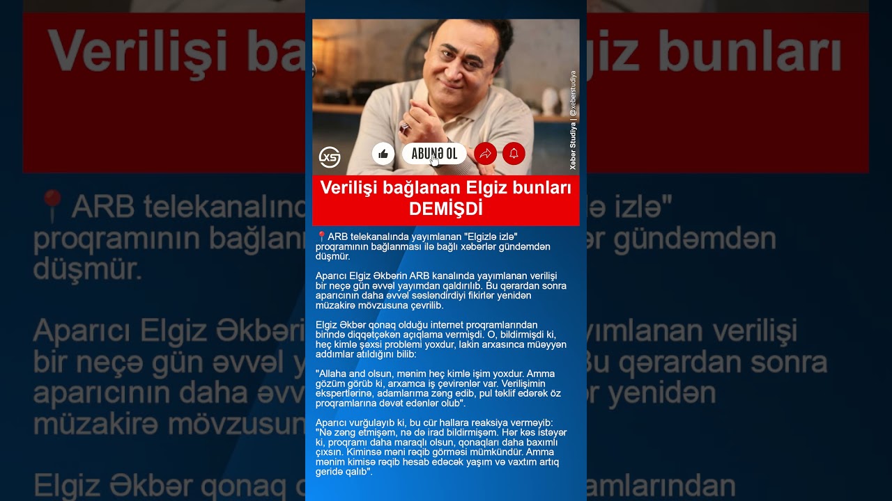 Verilişi bağlanan Elgiz bunları DEMİŞDİ