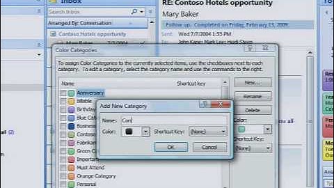 Using the Color Category Feature in Outlook
