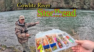 Cowlitz River Bank Fishing Steelhead In Wind Storm  Almost Trampled By A Herd of 1000's Of Caribou.