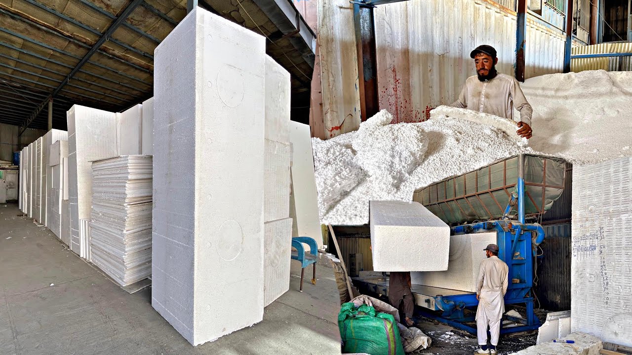 High Volume Polystyrene Manufacturing:Watch this Amazing Mass Production of EPS