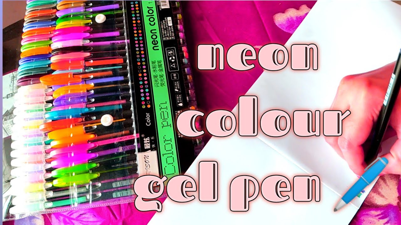neon colour gel pen 🥰 || 