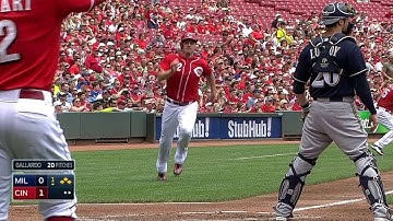 MIL@CIN: Mesoraco drives an RBI single to right