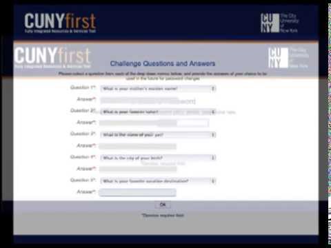 CUNYfirst - Getting an Account / First Time User