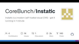GitHub - CoreBunch/Instatic: Instatic is a modern self-hosted visual CMS - get it running in 1 mi...
