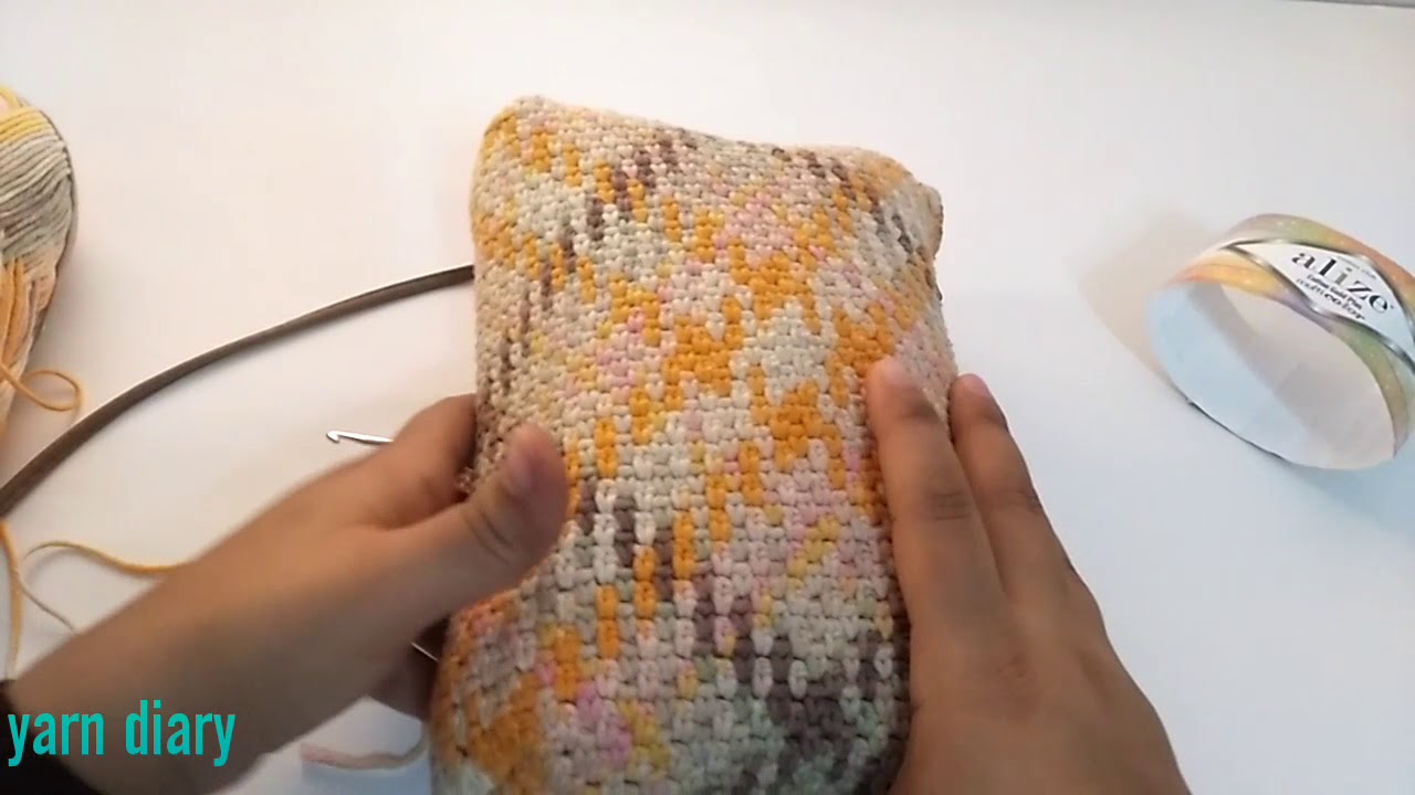 كروشيه planned pooling بالعربي.. طريقة العمل بخيط اليز في البلانبولينج +تطبيق عمل حقيبة صغيرة