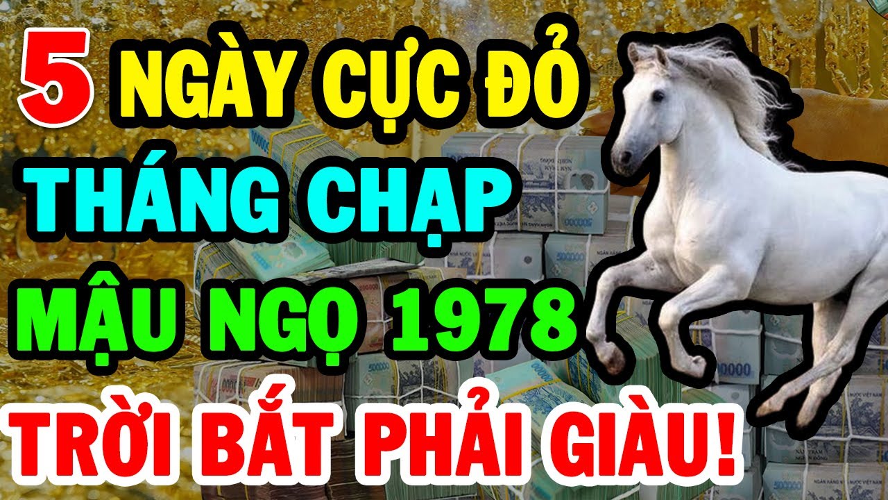 Mậu Ngọ 1978 SỐ ĐỎ NHƯ SON T.12 ÂL Có 5 Ngày Cực Đỏ TIỀN VỀ ẦM ẦM Đổi Đời Giàu Như Vũ Bão