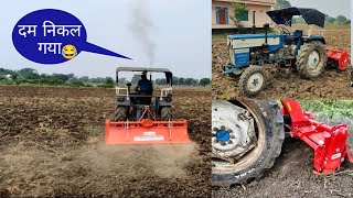 Can this Swaraj Tractor handle a 7-foot rotavator? 😂 Old Swaraj 735 FE Vs Maschio rotavator perfo... screenshot 4