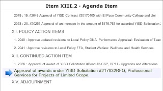 YISD Board of Trustees Meeting 06-20-2017