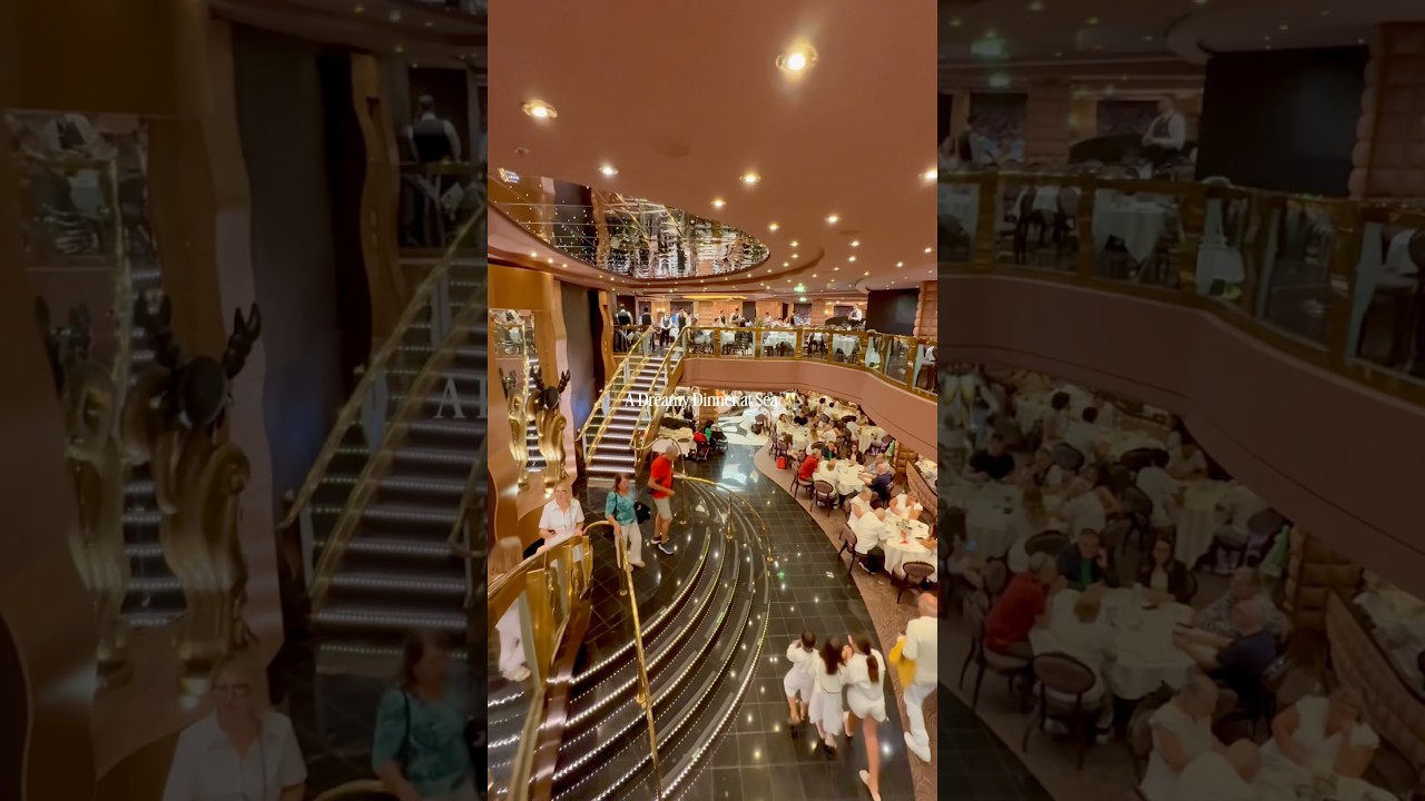 📍 MSC Divina 🚢💛❤️💙💚💖🩷✨A dreamy dinner at sea! 🥂🌊 #Shorts #cruise #msc