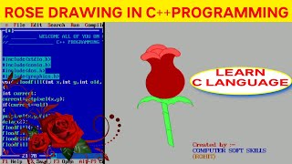 Rose drawing with animation in c++ programming | Animation program in c language | C++ PROGRAMMING screenshot 3