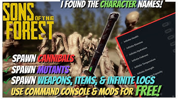How to SPAWN CANNIBALS & MUTANTS, ITEMS & INFINITE LOGS in Sons of the Forest! COMMAND CONSOLE!