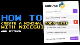 How to create a minimal todo list with nicegui and python