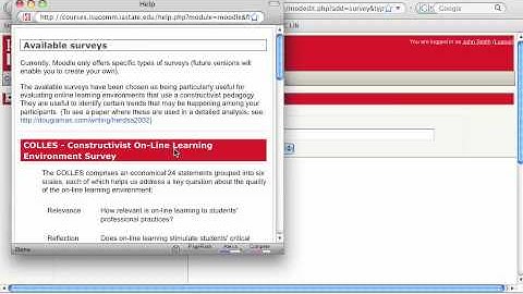 Using a Survey in Moodle