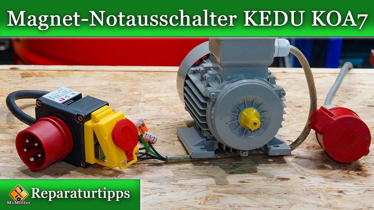 Magnet-Notausschalter KEDU KOA7 mit Phasenwender / Montage