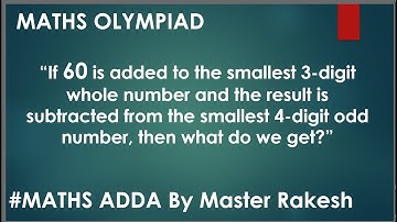 “Maths Olympiad Challenge: Solving Successor and Predecessor Problems | #MathsAdda by Master Rakesh”