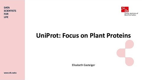 UniProt: Focus on Plant Proteins