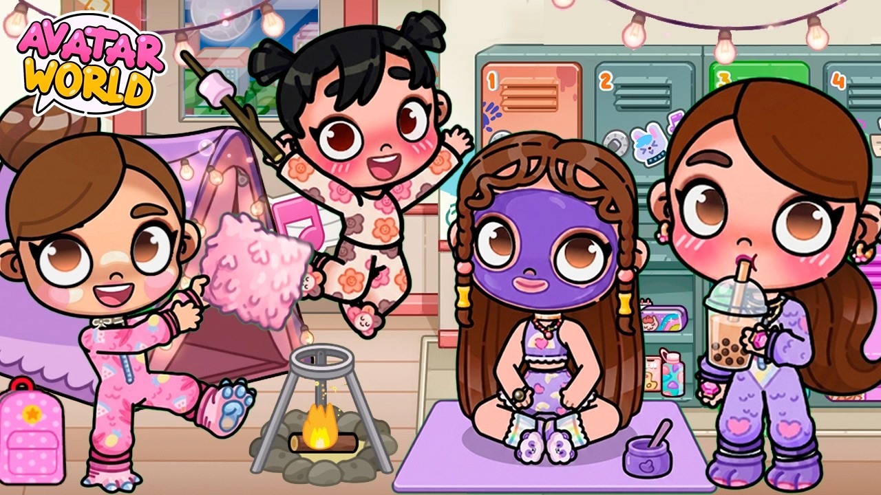 🌙🎀¡PIJAMADA EN LA ESCUELA en Avatar World!