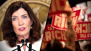 "Shut Up" — Gov. Kathy Hochul's quiet reaction to 'Tax the Rich' Protesters at NYC Press Conference