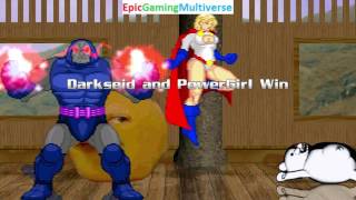 Power Girl & Darkseid VS Monokuma The Evil Teddy Bear & Annoying Orange In A MUGEN Match / Battle