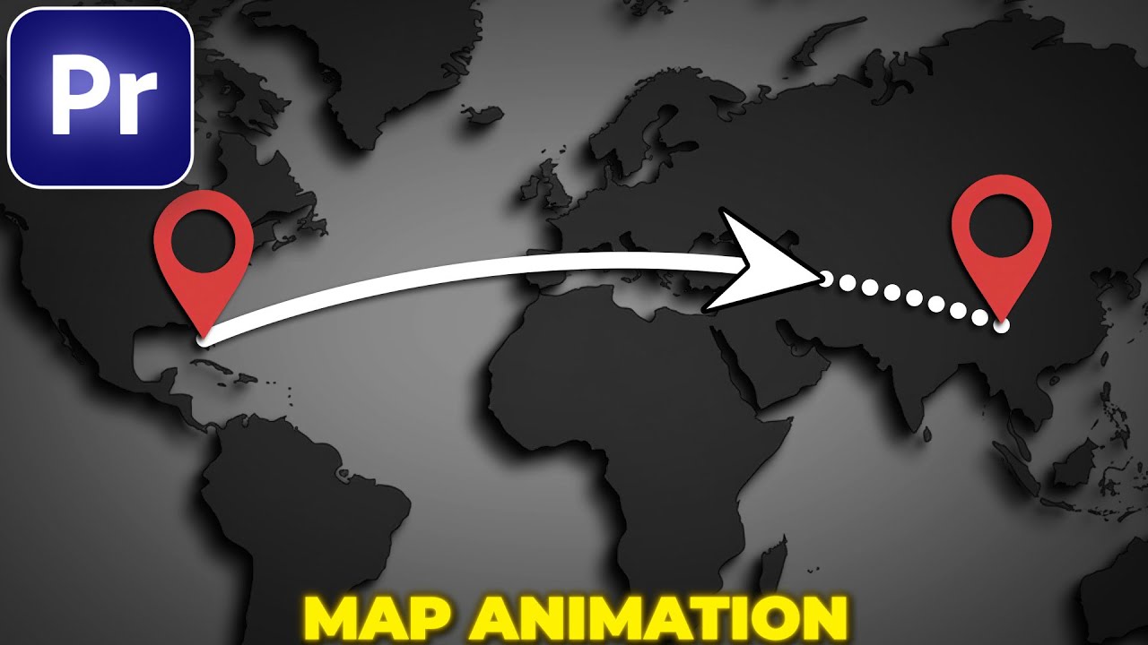 MAP LINE ANIMATION in Premiere Pro | Animated Travel Map - YouTube